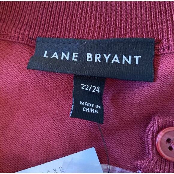 NWT $49.95 Lane Bryant Button Up Cardigan Sweater Size 22 Women’s Maroon - Picture 3 of 10